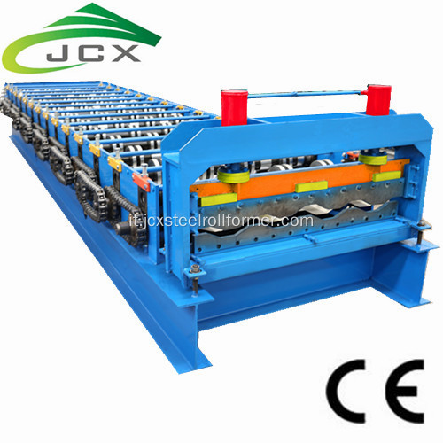 macchina per la formatura di rotoli di pannelli per carrelli contenitori